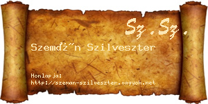 Szemán Szilveszter névjegykártya